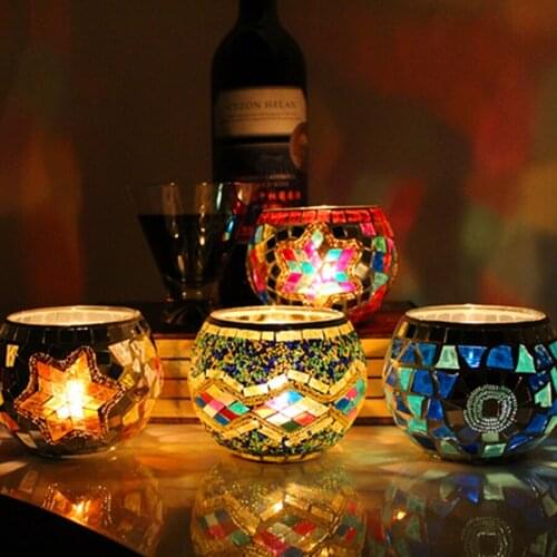 Retro Colored Candlesticks Glass Classic Crystal Home Decoration Accessories Modern Candelabra Kerzenhalter Candle Stand 50KO234