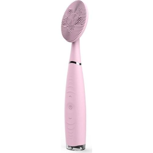 Facial Cleansing Brush Waterproof Vibrating Rechargeable Face Cleansing Brush for Deep Cleansing Gentle Exfoliating EK