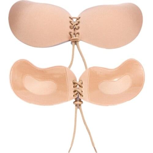 2021 new goddess mango cup invisible bra Drawstring gather silicone chest stickers seamless breathable strapless underwear