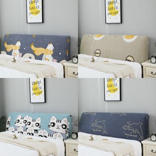 Modern Elastic All-inclusive Bed Head Cover Cartoon Dust-proof Bed Head Back Protection Dust Cover Plain Soft Headboard Cover