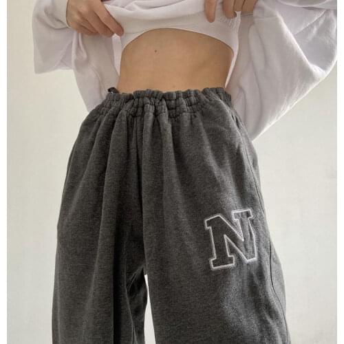 Biggorange Gray Jogging Sweatpants Women Korean Oversize Vintage Joggers Sports Pants Baggy Trousers letter Harajuku pants