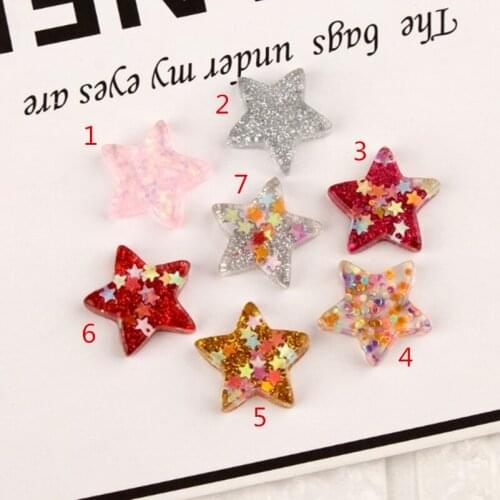 Tanduzi Wholesale 100PCS Cute Cabochon Flatback Resin Five-point Star 18MM Resin Bow Tie DIY Decoden