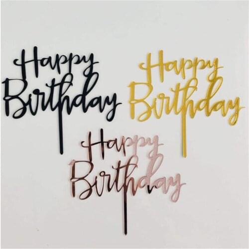 Happy Birthday Cake Topper Acrylic Letter Cake Toppers Party Supplies Happy Birthday Black Cake Decorations Boy