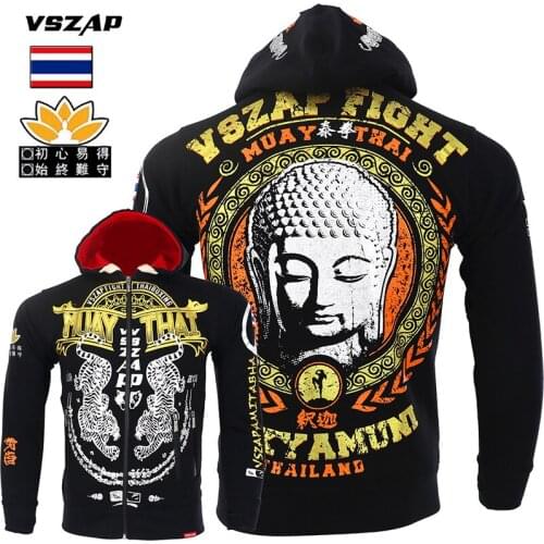 VSZAP MMA Rock Hoodies Autumn Jacket Long Sleeve Hooded Sweatshirt Kickboxing Combat Fighting Sweatshirts Muay Thai