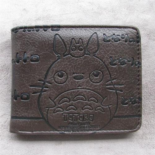 High Quality My Neighbor Totoro Cartoon Wallet Anime Black Leather Pu Short Wallet Women Coin Purse Gift