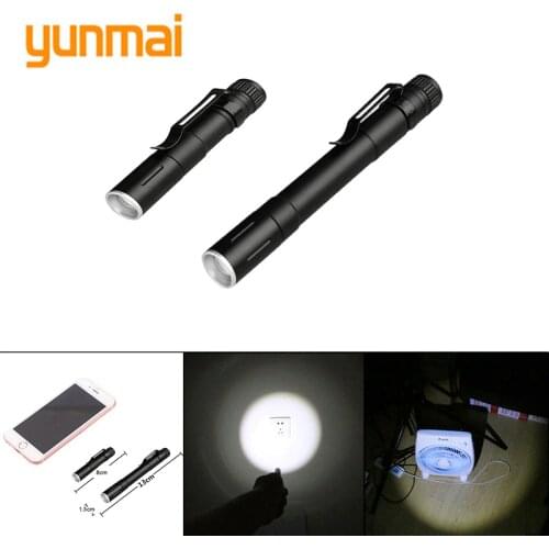 Yunmai Mini LED Flashlight ZOOM 7W LIGHT 2000LM Waterproof Lanterna LED Zoomable Torch AAA Battery Powerful Led For Hunting Q12