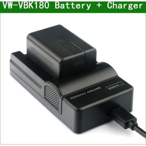 LANFULANG VW-VBK180 Battery And battery Charger for Panasonic HDC-TM40 SDR-T76 SDR-S71 HDC-TM41 HDC-HS80