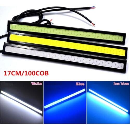 1PCS 17cm COB Car Daytime Running Light Car DRL LED Strip Light External Light Car Waterproof Blue White DRL Light Driving Lamp