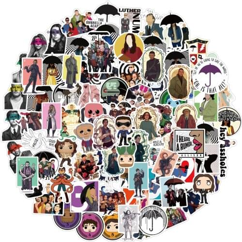 100pcs the Umbrella Academy American Drama Stickers PVC Graffiti Decal Laptop Suitcase Snowboard Luggage Waterproof Pegatinas