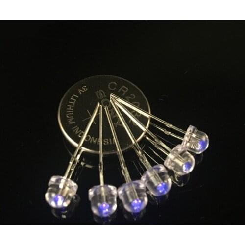 100PCS 5mm Light UV Purple Straw Hat Wide Angle Ultraviolet 395nm - 400nm Transparent 5 mm Light-Emitting Diode LED Lamp