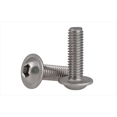 50PCS M5 M6 304 stainless steel pads, round head, six horns, half round heads, six angle screws with pads