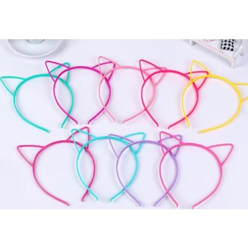 50 Mixed Color Plastic Cat Ear Hair Tiara Princess Headband Hair band With Teeth