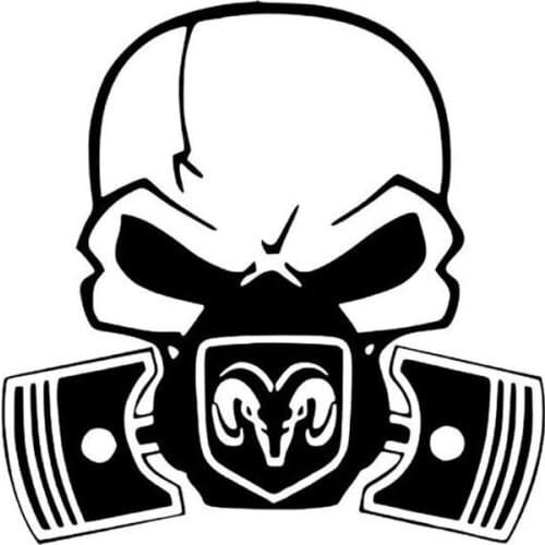 Black/Sliver Ram Gas Mask Vinyl Decal Cool Car Decal Trunk Decor Car Stickers Waterproof Decoration S723