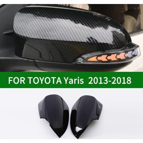 For TOYOTA YARIS XP150 2013-2018 car Rearview mirror cover trim, accessories black carbon fibre Side Turn Signal Mirror Covers