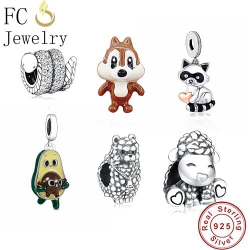 FC Jewelry Fit Original Charm Bracelet 925 Silver TV Friends Peru With Pink Enamel Body Yellow Glasses Bead For Making Berloque