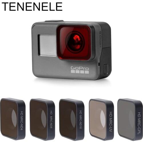 TENENELE Action Camera Filter For GoPro Hero 5 6 ND 4 8 16 Polarize UV Sport Waterproof Camera Lens Filters For Hero 2018 6/5