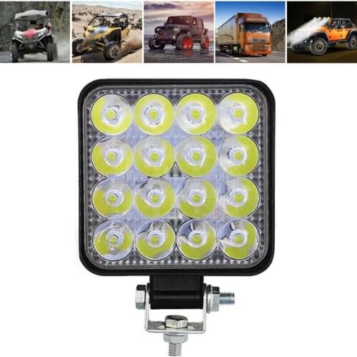 16 Led Square Spot Work Light for Car Truck Excavator Boat Motorcycle Off-road Waterproof Universal Work Lamps 12V 24V