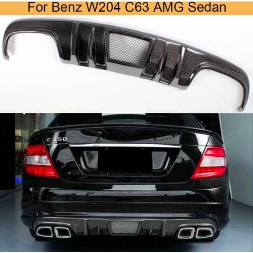 C Class Carbon Fiber Rear Bumper Diffuser Lip for Mercedes Benz W204 C63 AMG Sedan 4 Door 2008 - 2011 Rear Diffuser Lip Spoiler