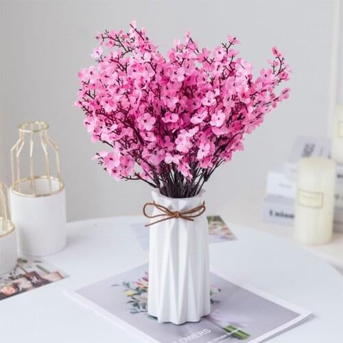 Gypsophila Artificial Flowers Branch High Quality Cherry Fake Plants Bouquet Living Room Vase for Home Wedding Decoration Autumn
