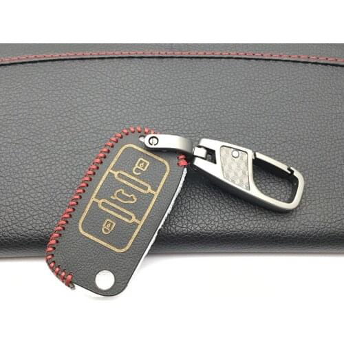 For Volkswagen Golf 4 5 6 Bora POLO Passat B5 B6 for Skoda Superb Octavia Fabia SEAT Ibiza Leon 100% Leather Car Key Case Cover