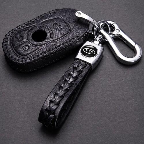 Top Layer Leather Car Key Case Cover Shell Bag For Buick Gl8 Envision Lacrosse Verano Encore GX Excelle GT Key Ring Keychain