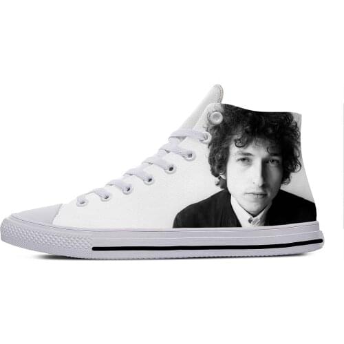 Rock Musician Bob Dylan Hot Cool Fashion Casual Cloth Shoes High Top Breathable Lightweight Sneakers 3D Print For Men Women