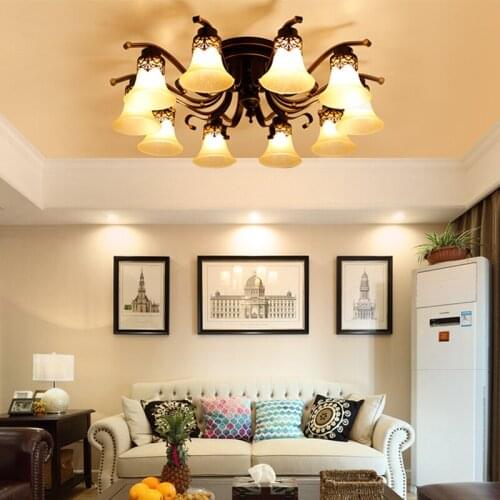 Retro chandeliers ceiling living room decor luminaire plafonnier industriel ceiling lights lustre black led lights for room lamp