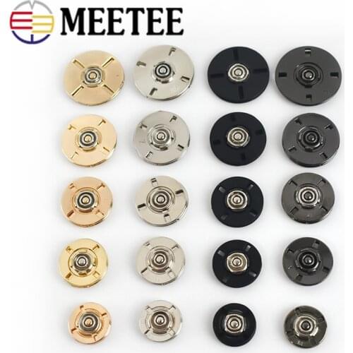 10sets Meetee 10-28mm Metal Snap Buttons for Female Coat Bag Invisible Buckle DIY Clothing Snaps Fastener Sewing Accessory D1-1