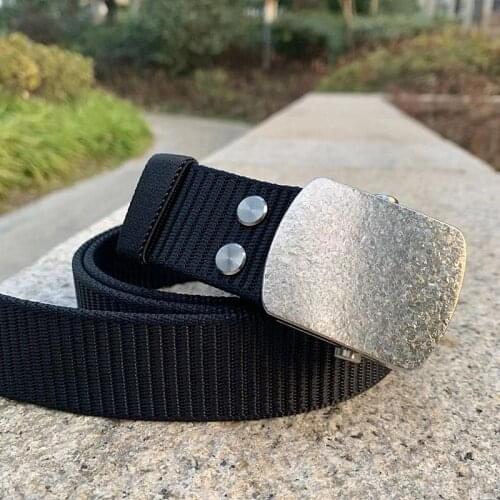 Nylon Web Tactical Belt with Pure Titanium Automatic Slide Buckle