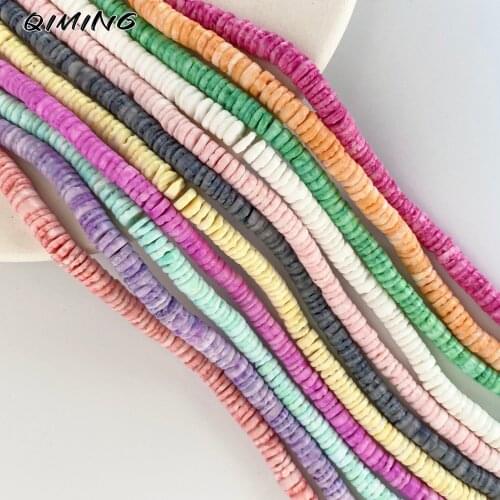 3-4/5-6/7-8mm Natural Shell Small Heishi Beads Spacer Loose Beads Dyed Shell Making Jewelry Bracelets Necklace