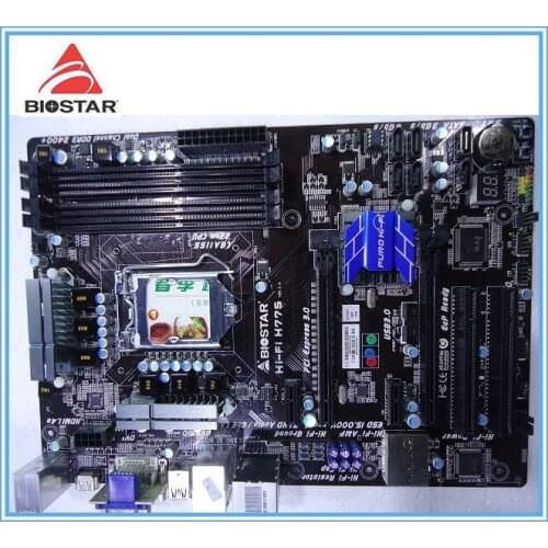 Original used motherboard Biostar Hi-Fi H77S LGA 1155 DDR3 32GB for i3 i5 i7 CPU USB2.0 USB3 SATA3 .0 H77 Desktop mainboard