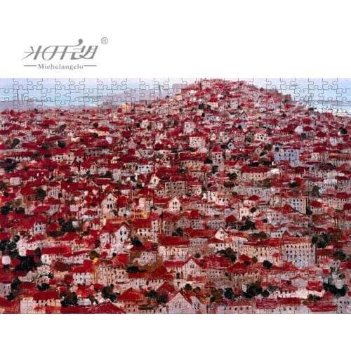 Michelangelo Wooden Jigsaw Puzzles 500 1000 1500 2000 Piece Dream Town Landscape Kid Educational Toy Collectibles Painting Decor