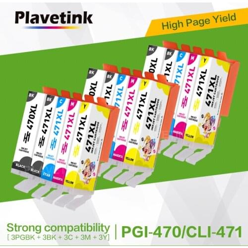 Plavetink 15 PCS PGI470 CLI471 XL Compatiable Ink Cartridge PGI-470 CLI-471 XL For Canon PGI 470 CLI 471 XL PIXMA MG5740 MG6840