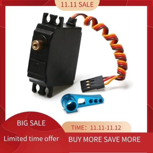 Three Wire Metal Gear Servo with Metal 25T Servo Arm for Wltoys 12428 12429 1/12 RC Car Upgrade Parts Accessories