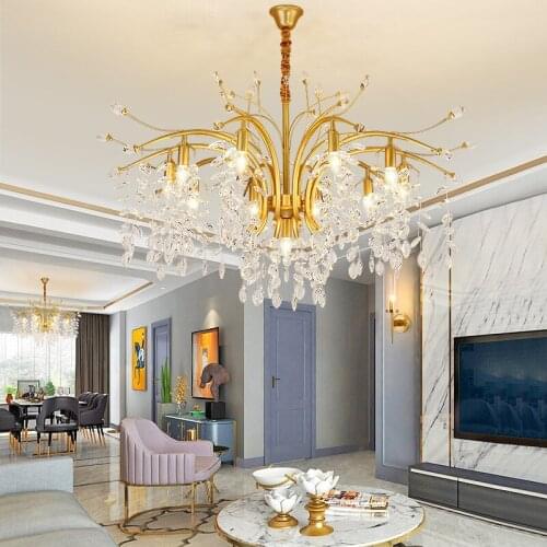 Nordic LED Crystal Chandeliers Gold Black Chandelier Luxury Lighting Kitchen Dining Living room Bedroom Lamp lustre pendente