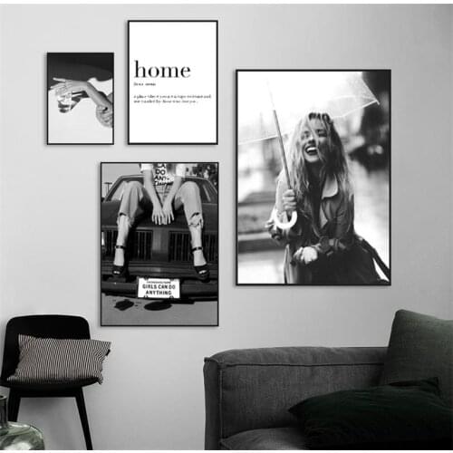 Nordic Vintage Fashion Posters and Prints Black and White Sexy Perfume Woman Canvas Painting Wall Art Pictures Home Decor