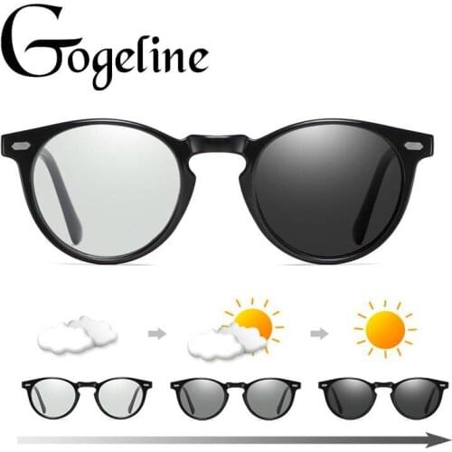 Photochromic Sunglasses Men Women Polarized 2019 TR90 Frame Round Discoloration Sun Glasses Retro Brand Design Men Eyeglasses