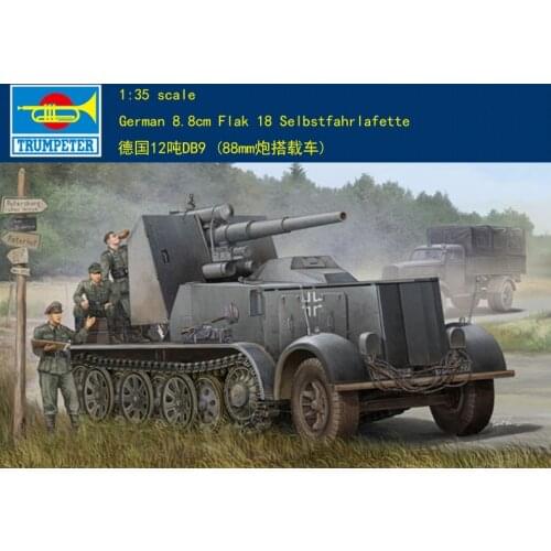 Trumpeter 01585 1/35 scale German 8.8cm Flak 18 Selbstfahrlafette Tank