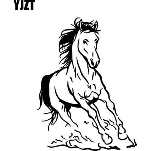 YJZT 12.3CM*16.5CM Fine Horse Fashion Decor Car Sticker Car Door Vinyl Decal Black/Silver C4-2480