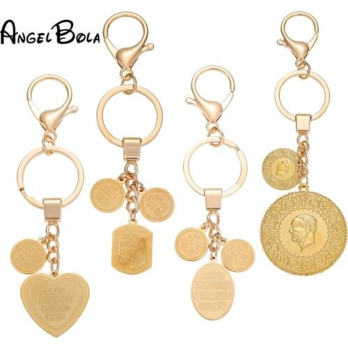 Islam Allah Stainless Steel Keychains For Women Fashion Religion Jewelry Muslim Scripture Heart Key Ring