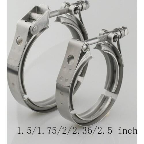 1.5/1.75/2/2.36/2.5 inch V-Band Clamp Stainless Steel Exhaust Downpipe Clamp Flat Flange Assembly