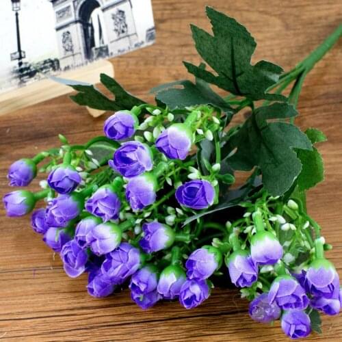 1 bouquet 36 Head Small Bud Roses Artificial flowers Silk Rose Decorative Flowers arrangement Home Decorations for Wedding