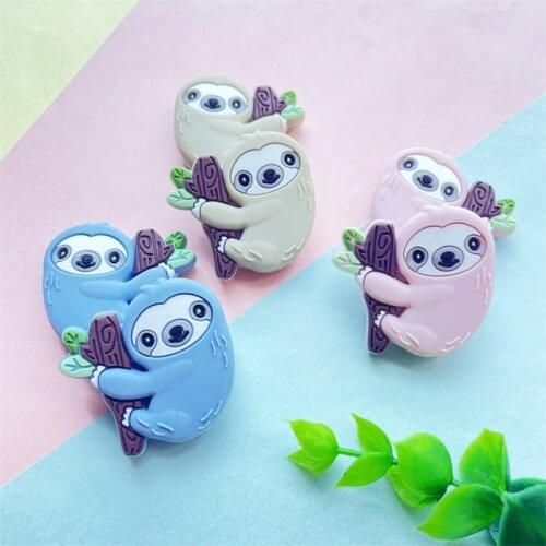 10PCS Silicone Lazy Beads Cartoon Teether Baby Chew Pendant Nursing Sensory Teething Pacifier DIY Necklace Toy Food Grade Beads