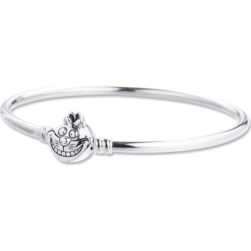 100% 925 Sterling Silver Cat Clasp Moments Bracelet & Bangles for Women Girl Fit DIY Charms Beads Original Jewelry Gift Pulseras