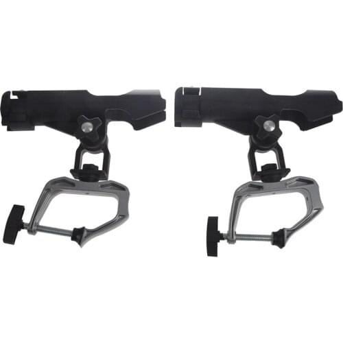 2Pack Fishing Boat Rods Holder With Large Clamp Opening 360 Degree Adjustable Fishing Rod Racks Folding Holder