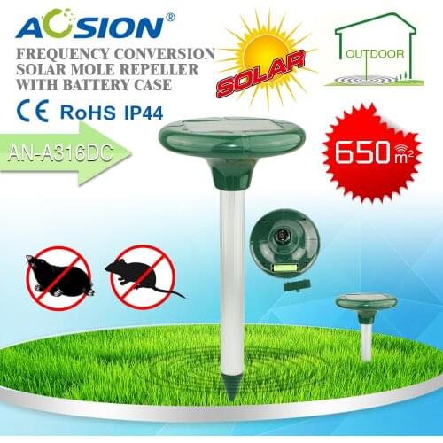 2 X Free Shipping Aosion Outdoor electric sound wave solar snake rodent mole gopher vole repellent repeller pest control
