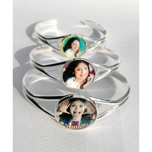 24pcs(Mixed 8 styles) Super pop singer Soy Luna bracelet Elenco de Soy Luna silver bracelets I'm moon hand chain glass bangle