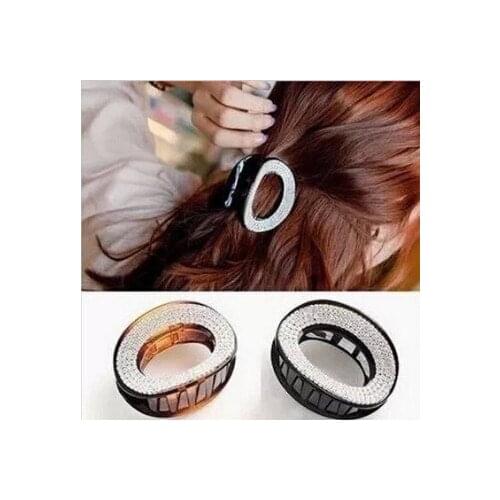 30pcs/lot DIY Ellipse Diamond Hair Clip Luxurious Set Drill Black Brown Hair Claw Hair Care & Styling Accessories Tools HA593