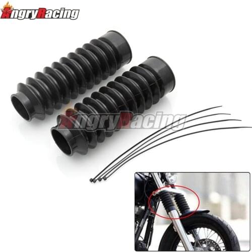 49mm Rubber Front Fork Cover Gaiters Gators Boots Protector Shock Absorber For Harley Dyna Super Glide Street Bob Fat Bob