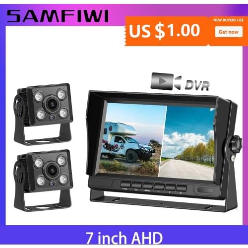7 inch Car Monitor AHD Car Screen Recording DVR With IR Night Vision Backup Camera Vehicle Rear View Camera For TRUCK RV BUS